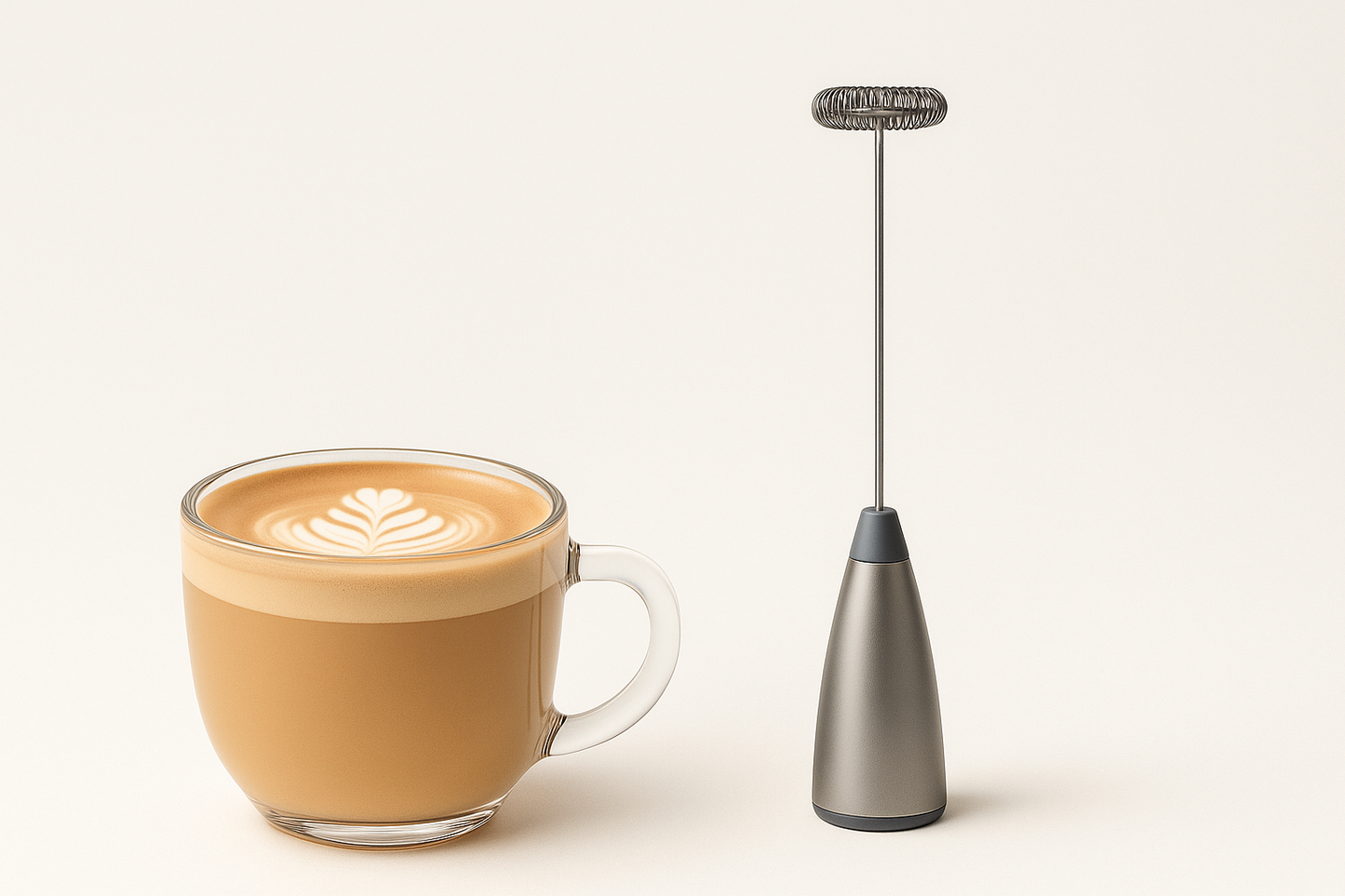 Coffee Starter Kit – Frother + Glass Cup