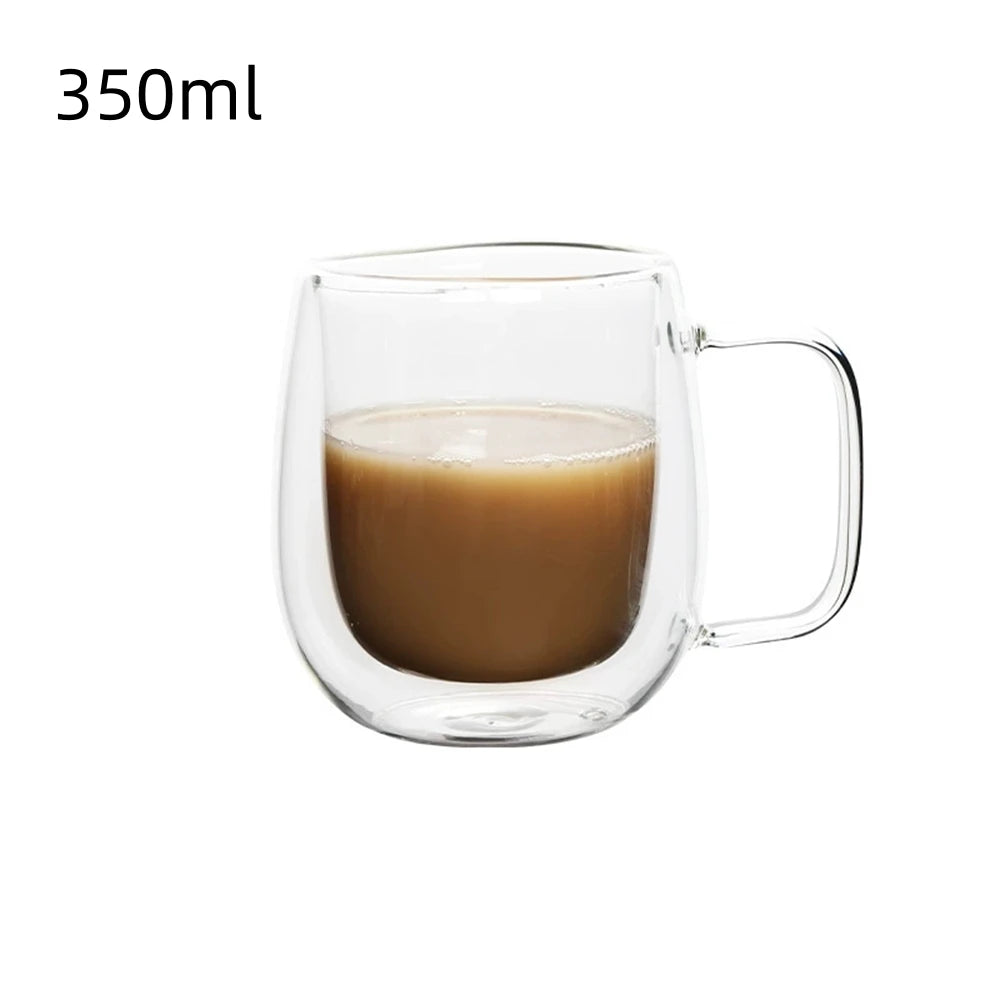 Double Wall Glass Coffee Cup – Insulated Espresso Mug with Handle”