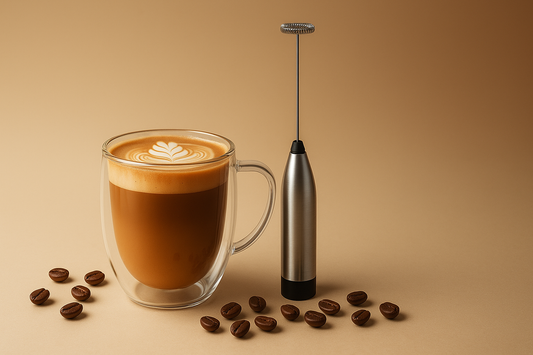 Coffee Starter Kit – Frother + Glass Cup