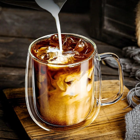 Double Wall Glass Coffee Cup – Insulated Espresso Mug with Handle”