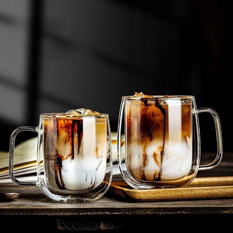 Double Wall Glass Coffee Cup – Insulated Espresso Mug with Handle”